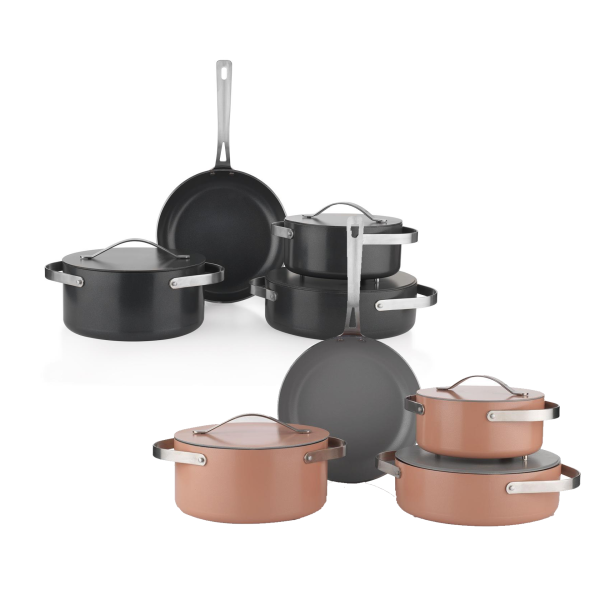 Moonlight seramik tencere seti 7 parça - Rosegold