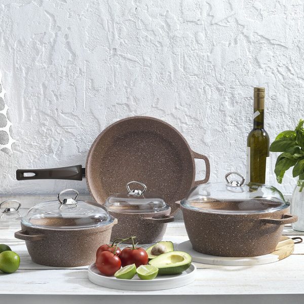 Schafer sienna yanmaz yapışmaz döküm tencere seti 8 prç