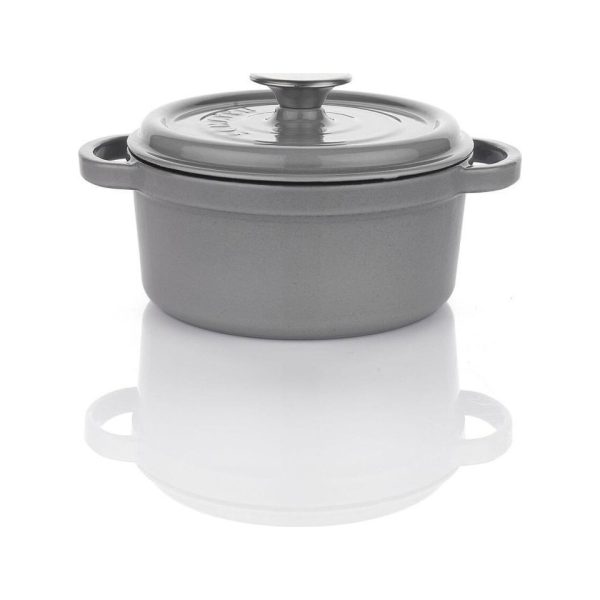 Schafer Guss Chef Döküm Derin Tencere 24Cm-2 Parça-Gri