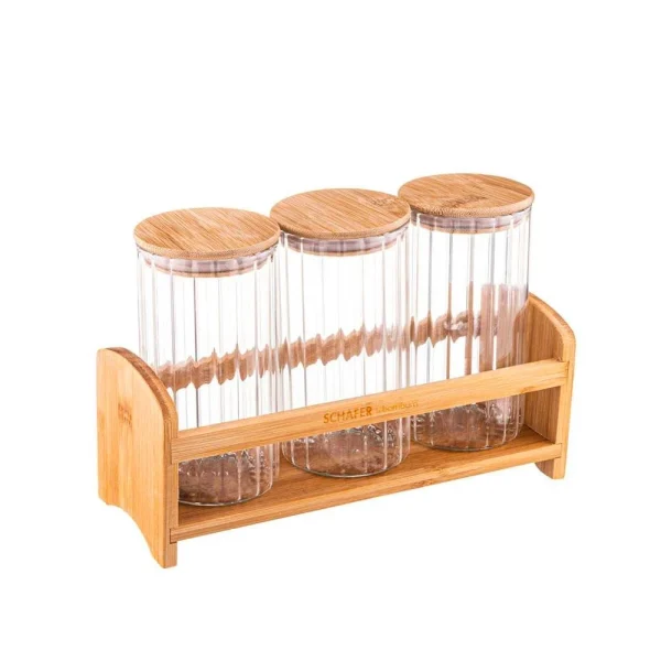 Schafer Vera Standlı Baharat Seti Küçük 7 Parça-Çizgili