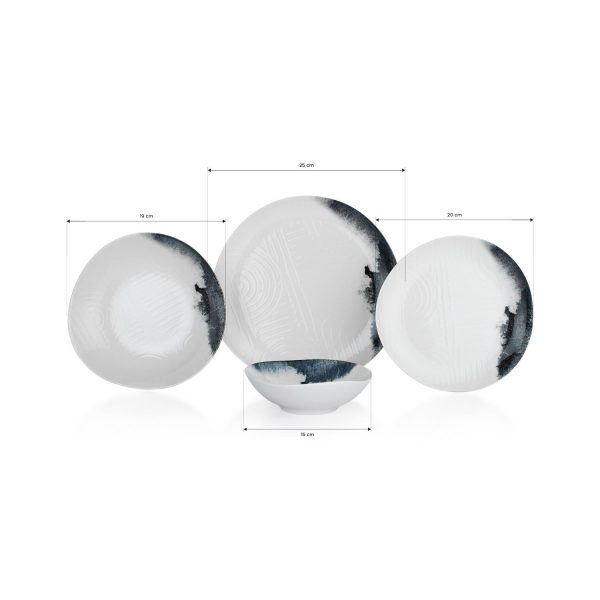 Schafer Lunar Yemek Takımı 24 Parça-Siyah