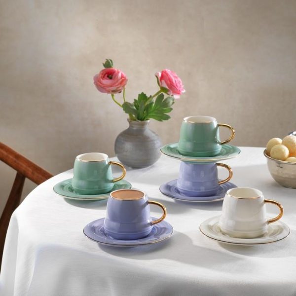 Schafer Vogue 6 Kişilik Kahve Fincan Seti-12 Parça-Asorti07