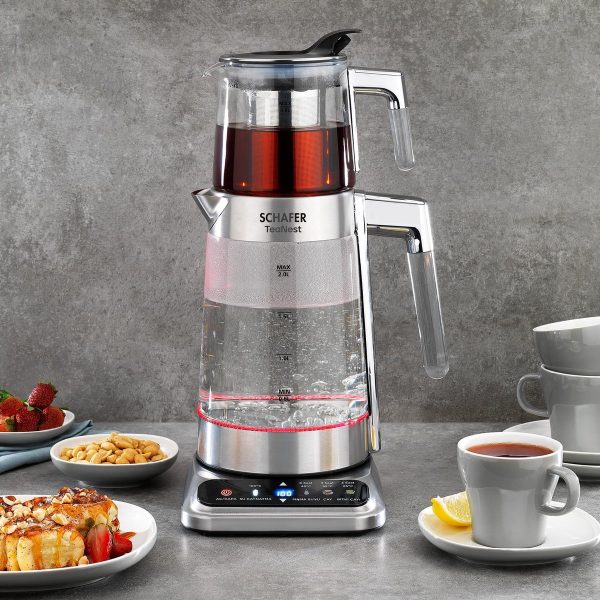 Schafer TeaNest Dijital Cam Çay Makinesi-Inox