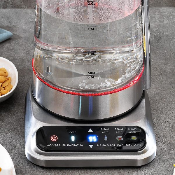 Schafer TeaNest Dijital Cam Çay Makinesi-Inox